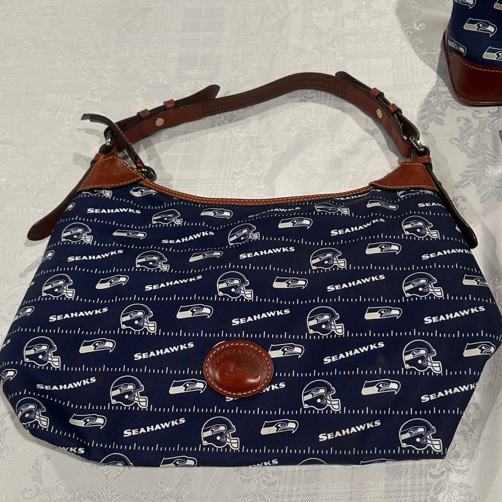 Dooney & Bourke Brown Leather Logo Patch